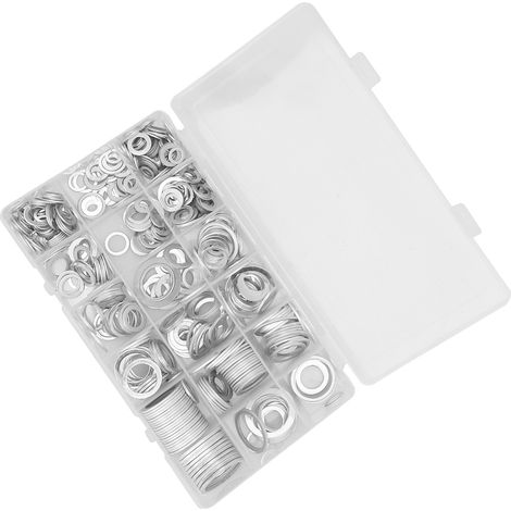 450-teiliges Aluminium-Unterlegscheiben-Set, hochtemperaturbeständig, Sortiment, Industriebedarf (1/5)