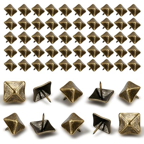 Clous de Tapissier, 50pcs Clous Tapissier,Punaises de Tapisserie,clou,Clouss Décoratifs en Bronze, Clouss Ameublement Décoratifs pour Ameublement Meubles Canapés Fauteuils Lits Chaises,19x19x20mm (1/5)
