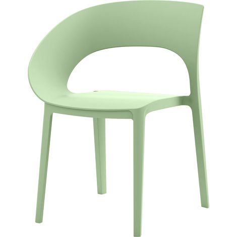 Sedia da pranzo Rebecca Mobili Silea 82,5x54x60 Polipropilene Verde salvia  Moderno SET 2 pezzi