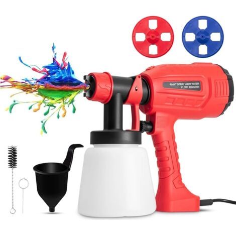 Pistolet Pulvérisateur De Peinture, Pistolet Électrique HVLP De 700W avec 2 Buses en Plastique, Réglable Et Facile À Nettoyer pour Meubles, Armoires, Projets De Bricolage, Etc. (1000ML) (1/2)