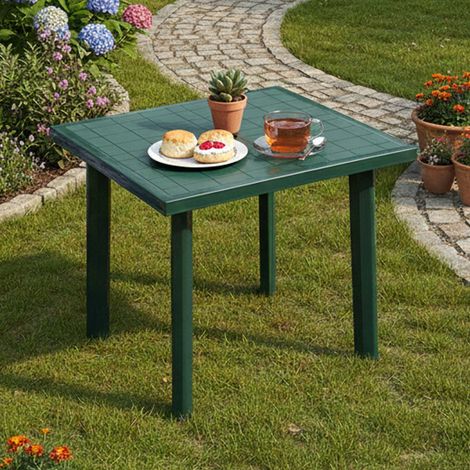 Dmora - Tavolo da esterno 0, Tavolino rettangolare, Tavolo da giardino multiuso, 100% Made in Italy, Cm 80x75h72, Verde (1/3)