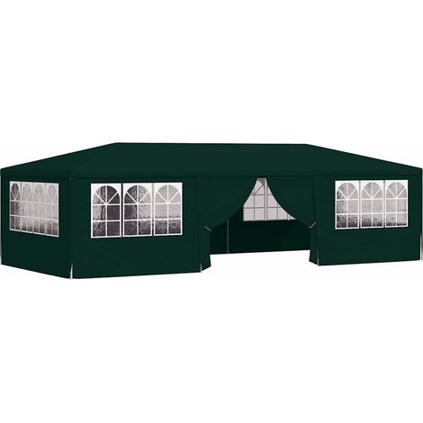 Tente de réception avec parois latérales 4x9 m Vert 90 g/m² (1/5)
