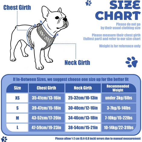 Harnais pour Chien Réglable et Confortable, Gilet de Promenade Anti-Traction avec Bandes Réfléchissantes pour Animaux de Compagnie