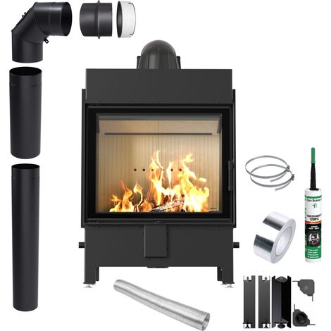 KRATKI LUCY 15kW Ø200 Luft-Kamineinsatz EKO mit Montageset (1/5)