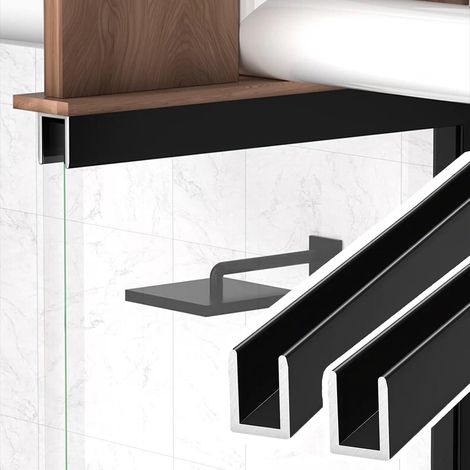 Lot de 2 profilés fixation pour paroi douche en verre sans cadre (1/5)