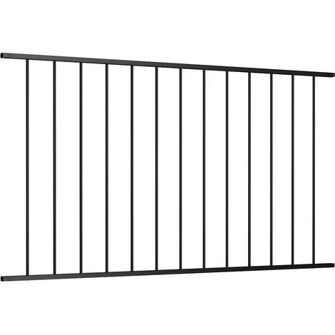 Grillage rouleau,Panneau de clôture en acier thermolaqué 1,63 x 1 m noir (1/4)