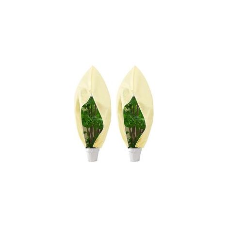 Voile d'Hivernage pour Plantes Extérieur 120x180 cm, 2 Pcs Housses de Protection Contre Le Gel, Couverture Végétale Protection pour Plantes, Toile Hivernage Plante Réutilisable avec Cordon de Serrage