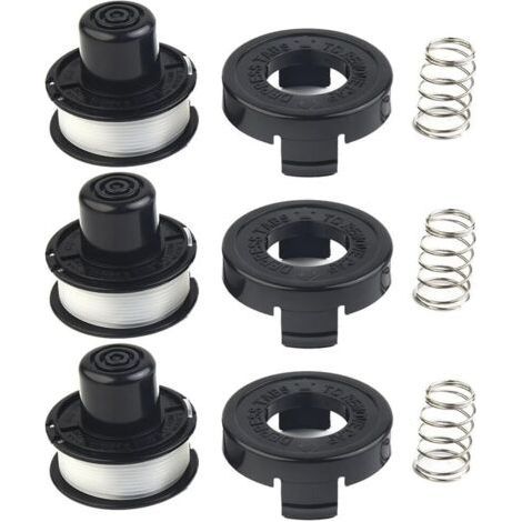 3 x S'applique à Bobine de fil et remplacement Black & Decker RS136 Bobine de coupe-bordures Ensemble de ressorts Corde de tonte en nylon (1/3)
