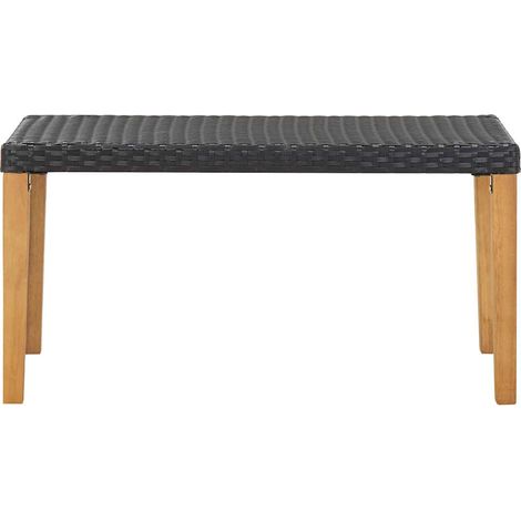 vidaXL Banco de jardín ratán sintético y madera de acacia negro 120 cm (1/2)