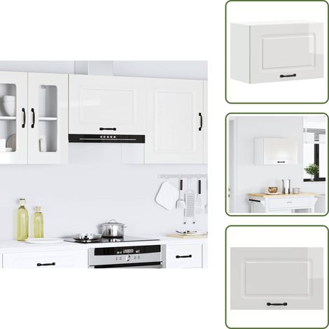 vidaXL Küchen-Hängeschrank Kalmar Hochglanz-Weiß Holzwerkstoff (1/5)