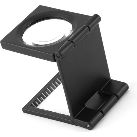 Loupe pliante 10x 10 pièces 28 mm en alliage de zinc avec échelle, verre grossissant pour lecture et travaux précis (1/5)