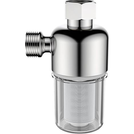 Lot de 2 filtres à eau de douche réutilisables - Filtre anti-calcaire - Avec élément filtrant en acier inoxydable de 40 μm - Filtre anti-calcaire pour chauffe-eau, toilettes, machines à laver (1/5)