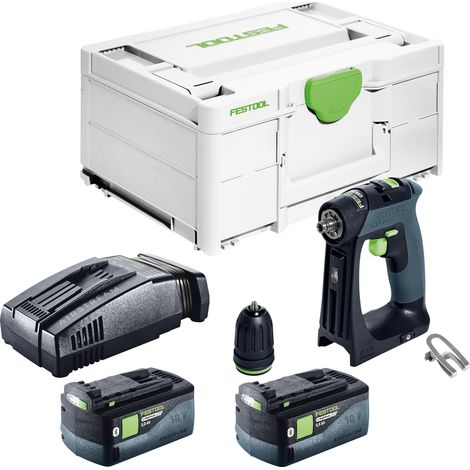 Trapano avvitatore a batteria Festool CXS 18-Basic 18 V 40 Nm brushless + 2x batteria ricaricabile 5,0 Ah + caricatore rapido + systainer