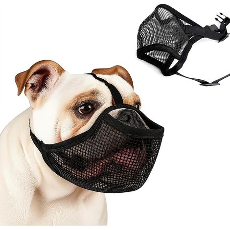 Muzzle for French Bulldog, Short Soft Mesh Muzzle with Mouth Opening and Enlarged Eye Holes for Shih Tzu (1/5)