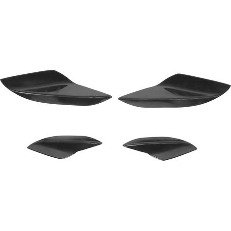 Frontstoßstangenabweiser mit Seitenspoiler für Mitsubishi, glänzend schwarz, Canardflügel