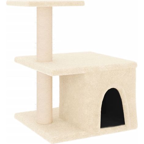 vidaXL Cat Tree with Sisal Scratching Posts Cream 48 cm