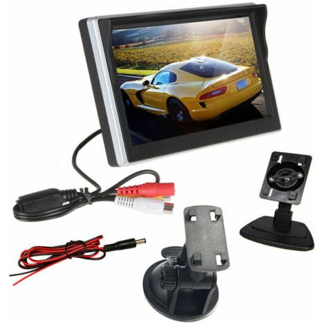 Camera De Recul Tft-Lcd De 5 Pouces Avec Prise En Charge De La Camera De Voiture/Dvd/Camera De Surveillance/Decodeur/Satellite Recevant Le Moniteur De Securite De Vue Arriere De Camionnette Et (1/5)