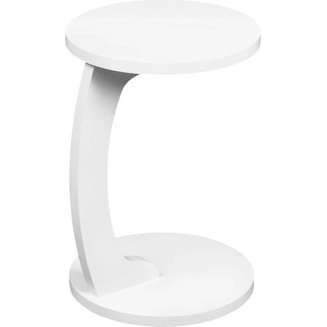 Mesa auxiliar redonda en C de MDF blanco 38 x 55 cm HOMVRA (1/5)