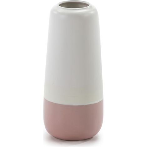 Vase 16x16x37 Céramique Blanc/Rose