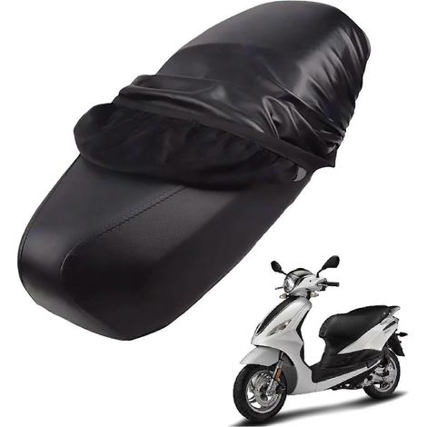 Housse de selle en cuir pour scooter Piaggio Fly 50/150 (2006-2015), imperméable et anti-poussière, noire. (1/4)