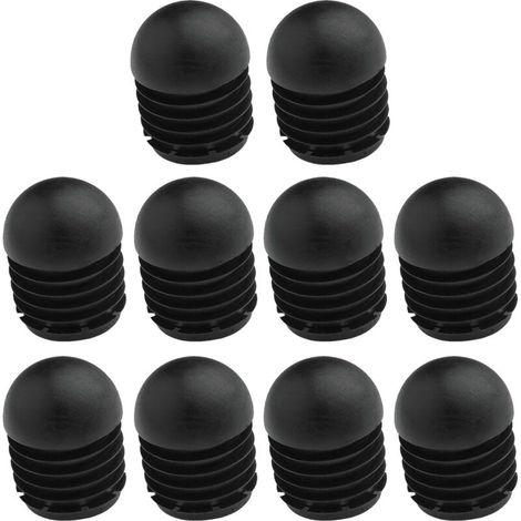 10 runde Stuhlrohrkappen, rutschfest, schwarz, Möbelbeinschutz, 19 mm (1/4)