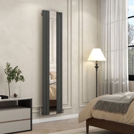 1800x417mm Vertical Radiator Single Flat Panel Central Heating Radiator With Mirror Anthracite (1/5)