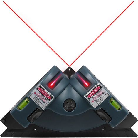 Niveau laser à projection à angle droit, boîtier plastique intégré, niveau laser infrarouge à ligne horizontale et verticale, niveau de carrelage, mesureur d'angle laser, bleu(19010656mm)