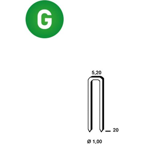 5 000 Agrafes Em-20 - Galvanisées Résinées - 5.2x20x1 mm - D-Work