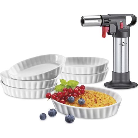 Set per crème brûlée Deluxe Kuchenprofi, 7 pezzi, bruciatore + 6 ciotole in porcellana (1/5)