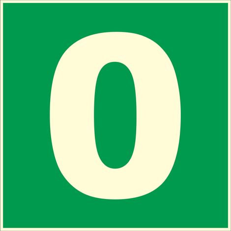 N°0 photoluminescents - 200x200mm - Rigide Vert - 4036748