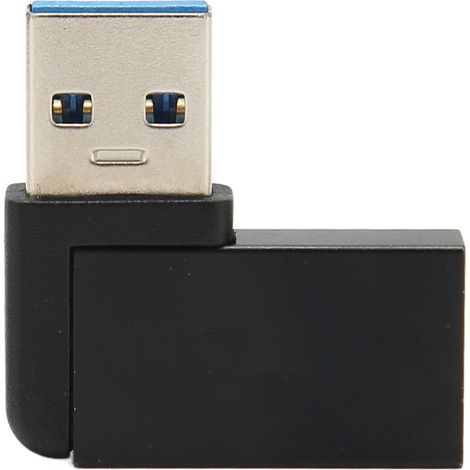 Adaptateur USB 3.0 femelle vers mâle professionnel haute vitesse coudé 90°, rallonge USB 3.0 pour ordinateur portable (1/5)
