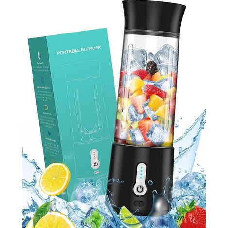 blender à smoothies – Blender mini blender rechargeable USB 500 ml 6 exemplaires en fer forgé forgé (1/5)