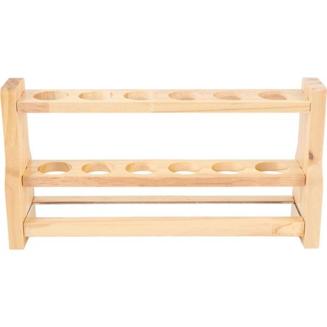 Beyamis Support de rangement en bois pour tubes à essai, 6 trous ronds, multifonctionnel, pour espace de travail de laboratoire à domicile, 26 mm / 1,02 po (1/5)