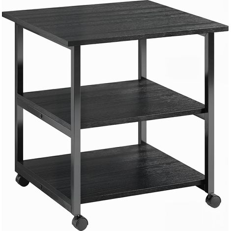 Support d'imprimante roulant 3 étagères, desserte de rangement mobile sur roues, 50x50x52,5 cm (1/5)