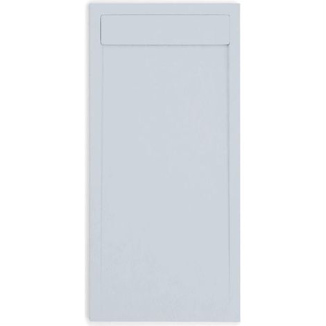 Mineralguss-Duschwanne extra flach QUORE Schieferoptik GRAU 70x140cm