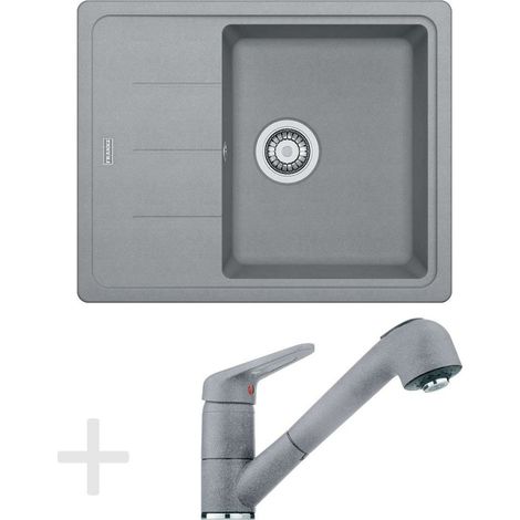 Franke Sets - Küchenset G55, Granitspüle BFG 611-62, steingrau + Armatur FC 9547, steingrau 114.0323.821