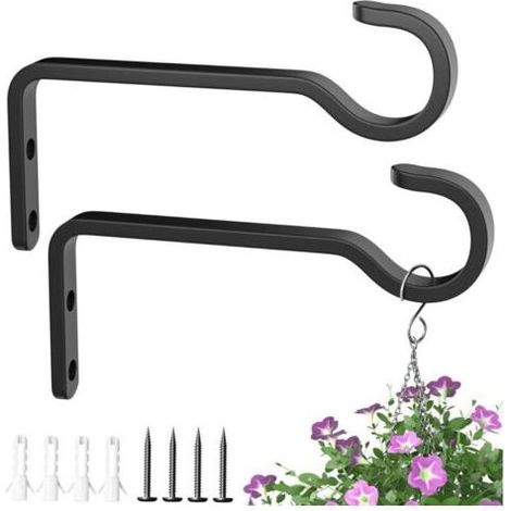 Set mit 2 Wandhaken (15 cm) zum Aufhängen von Blumen, Hängepflanzen, Gartenpflanzen, als Wandhaken für Pflanzen und Laternen (1/4)