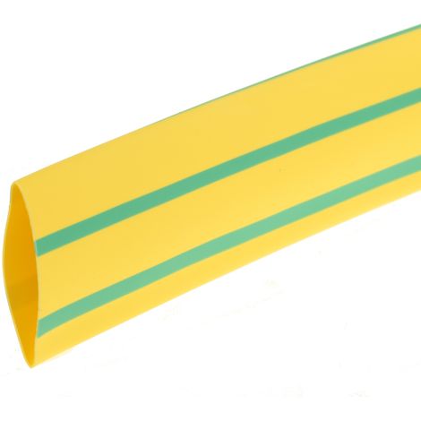 Gaine thermorétractable RS PRO, Dia. 18mm Vert, jaune rétreint 3:1, 3m ( Prix pour Bobine de 3 Mètres )