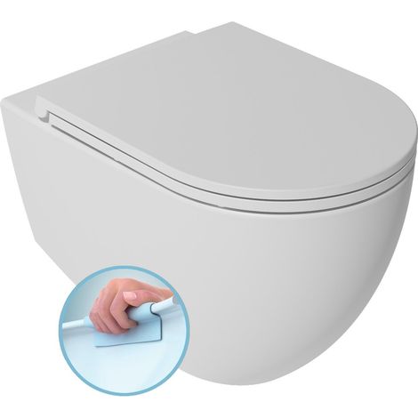 INFINITY WC suspendu, sans rebord, 36,5x53cm, blanc mat (1/5)