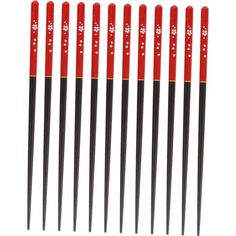 6 Paires japonaises de cheveux japonaises d'enfant réutilisable couverts créatives vaisselle pratique Ménage Positionner en bois (1/5)