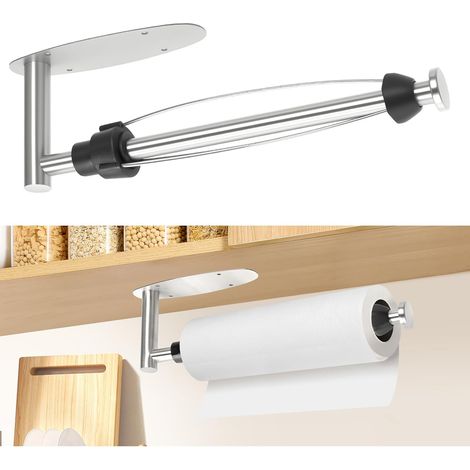 Porte sopalin amortissant acier inoxydable, auto-adhésif, une main, cuisine/sdb. (1/4)