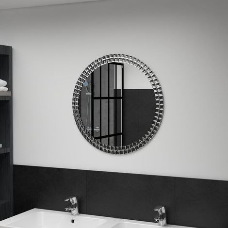 Miroir mural Style baroque - Miroir simple de salle de bain 60 cm Verre trempé BV697477 - BonneVie (1/4)
