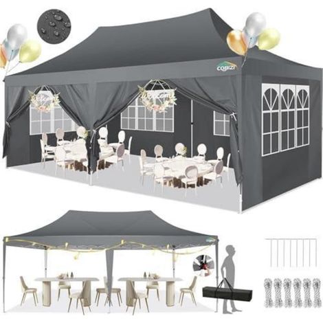 Faltpavillon 3x6m Wasserdicht mit 6 Seitenteilen, Partyzelt für Garten & Events (1/5)