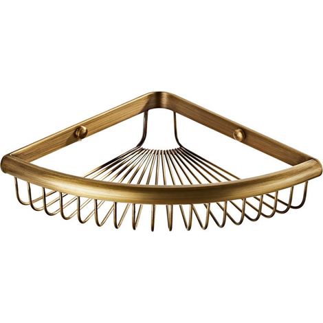 Panier triangulaire en maille, étagère d'angle en cuivre - Marron (1/5)
