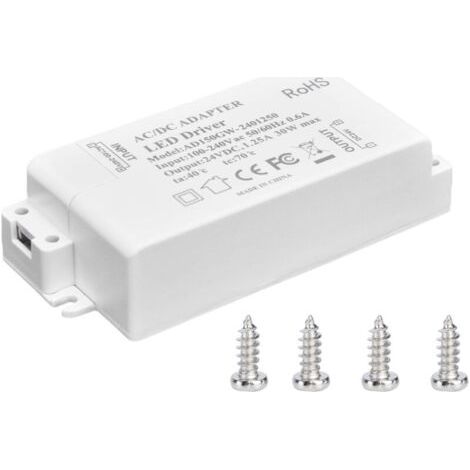 30W DC 24V 1.25A LED Light Transformer, AC 100-240V Constant Voltage Power Supply, LED Strip Lighting Accessories