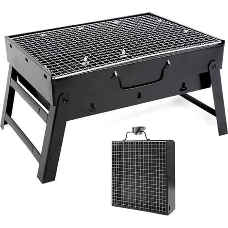Barbecue à charbon LSHOME Mini Grill Portable en Acier Inoxydable - 6 personnes (1/4)