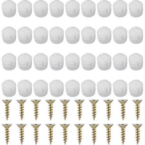 Lot de 80 chevilles à charnière en plastique avec vis M4 x 16 mm - Chevilles en plastique - Fer nickelé - Chevilles d'extension pour réparation de meubles d'armoire (1/4)