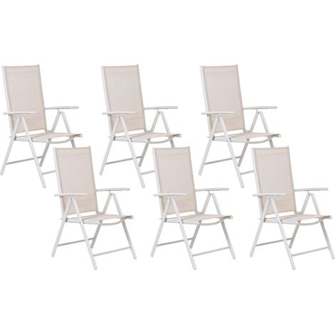 Gartenstuhl 6er Set CATANIA Metall Beige (1/5)