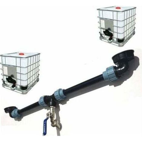 Kit de connexion de réservoir IBC, raccord tandem pour 2 connexions de réservoir, adaptateur de réservoir pour la maison et le jardin (1/4)