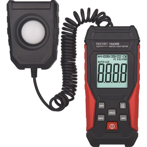 Luxmètre numérique TASI avec enregistrement, écran LCD, 0-200 000 lux, capteur flexible, pour photographie plantes intérieur extérieur